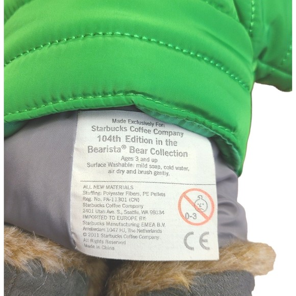 Starbucks Coffee Bearista Teddy Bear Plush 2011 104th Edition Trapper Hat Winter - Picture 11 of 12